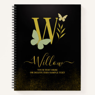 Cuaderno Cubierta para portátiles con mariposa Gold Letter 