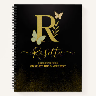 Cuaderno Cubierta para portátiles con mariposa R carta dora