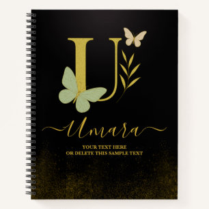 Cuaderno Cubierta para portátiles de mariposa U de carta do