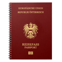 Cuaderno Cubierta pasaporte Austria