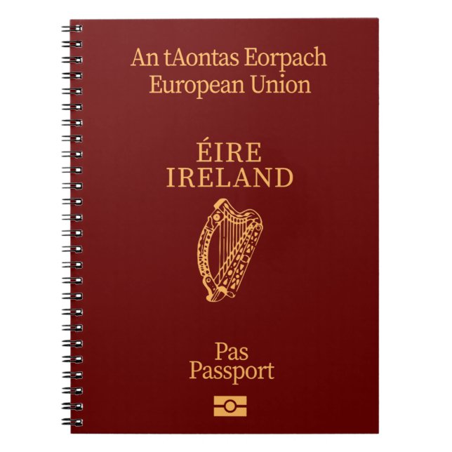 Cuaderno Cubierta pasaporte Irlanda (Frente)
