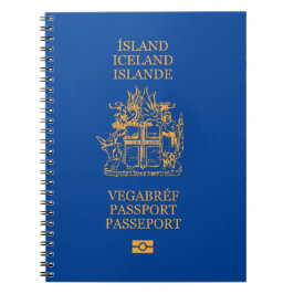 Cuaderno Cubierta pasaporte Islandia