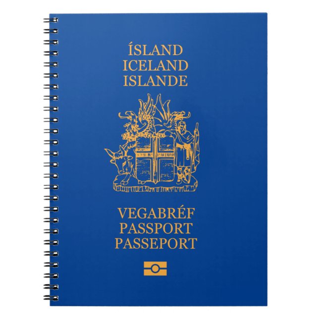 Cuaderno Cubierta pasaporte Islandia (Frente)