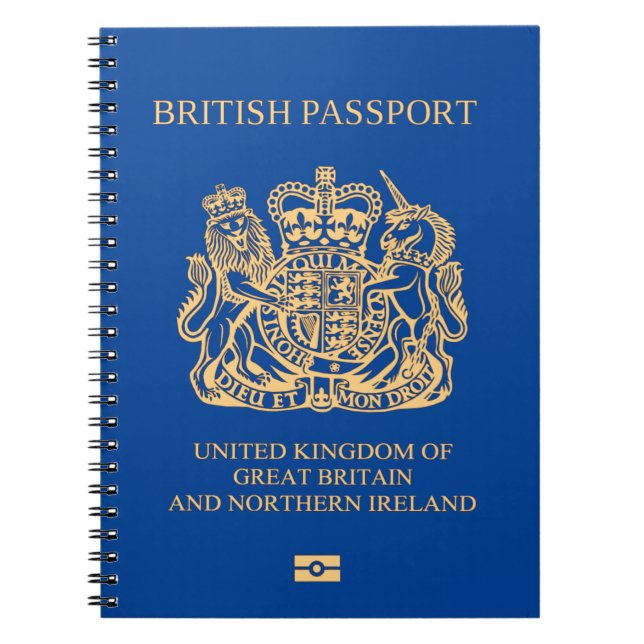 Cuaderno Cubierta pasaporte Reino Unido (Frente)