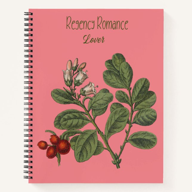 Cuaderno Cubierta rosa con flores Regency Romance Lover (Anverso)