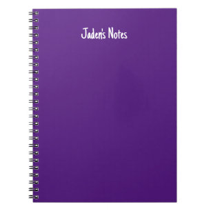 Cuaderno Cubierta simple morada con nombre personalizado