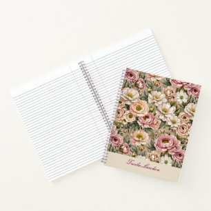 Cuaderno Cubierto Con Rosas Viejos