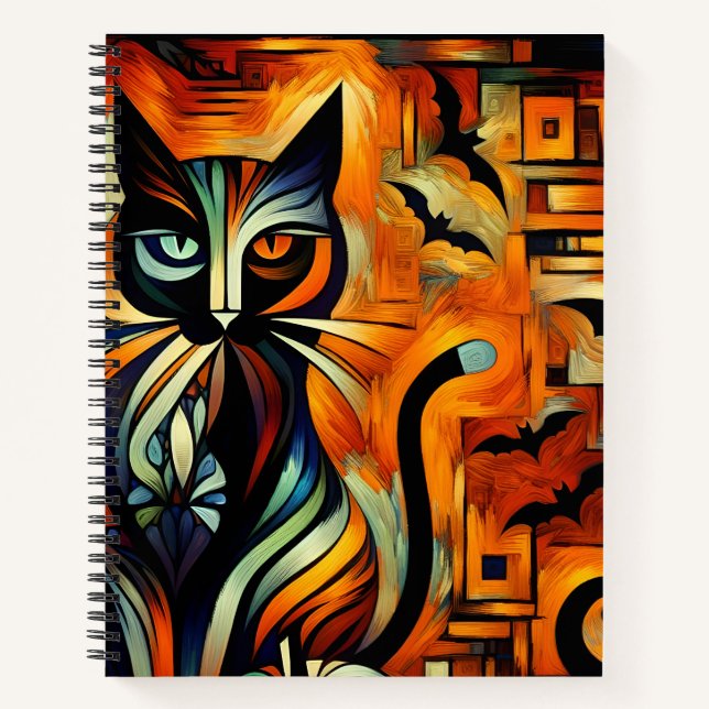 Cuaderno Cubism Halloween Cat Bullet Line Notebook (Anverso)