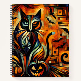 Cuaderno Cubism Halloween Cat Bullet Line Receta para encua