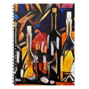 Cuaderno Cubism Wine Themem: Botellas y uvas