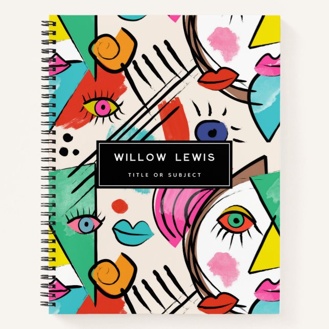 Cuaderno Cubismo moderno Resumen artística caras femeninas (Anverso)