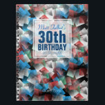 Cuaderno Cubist Abstract 30th Birthday Guest Book 1a<br><div class="desc">Beautiful abstract background with a half-transparent white square tag (tiny transparent border) for name,  date and birthday . All is customizable.</div>