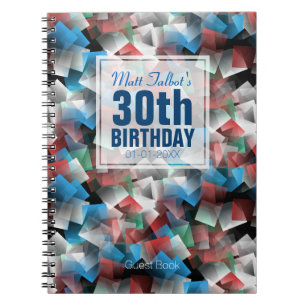 Cuaderno Cubist Abstract 30th Birthday Guest Book 1a
