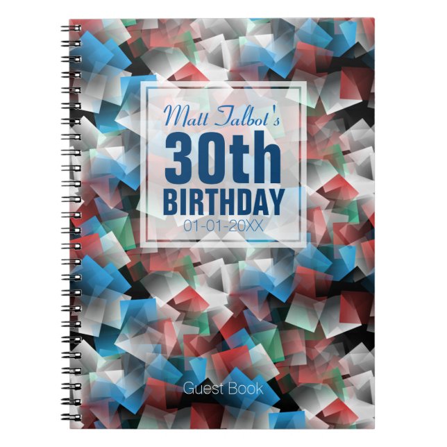 Cuaderno Cubist Abstract 30th Birthday Guest Book 1a (Frente)