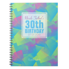 Cuaderno Cubist Abstract Pastel 30th Birthday Guest Book 2a