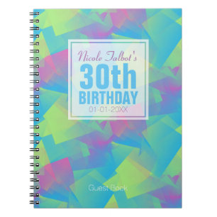 Cuaderno Cubist Abstract Pastel 30th Birthday Guest Book 2a