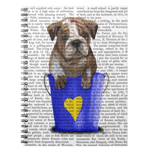 Cuaderno Cubo De Amor Azul bulldog (Frente)
