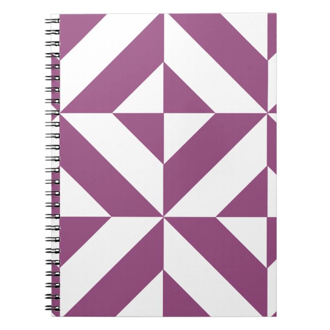 Cuaderno Cubo de decodificación geométrica púrpura cálido (Frente)