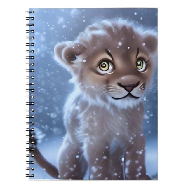 Cuaderno Cubo de león en la nieve (Frente)