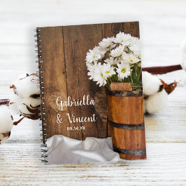 Cuaderno Cubo de madera Daisies Blancos Boda de granero