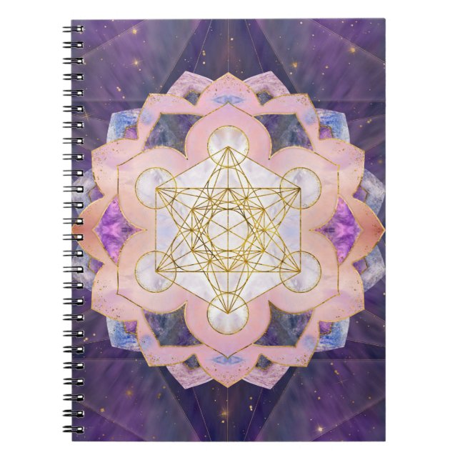 Cuaderno Cubo de Metatron en Gemstone lotus (Frente)