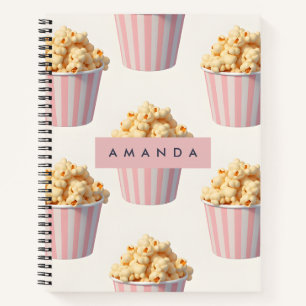 Cuaderno Cubo de palomitas rosadas Pastel personalizado