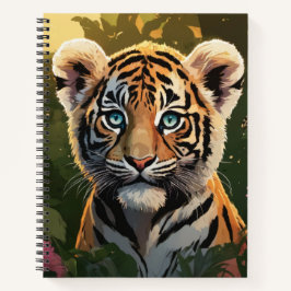 Cuaderno Cubo de tigre bangladesí en un bosque