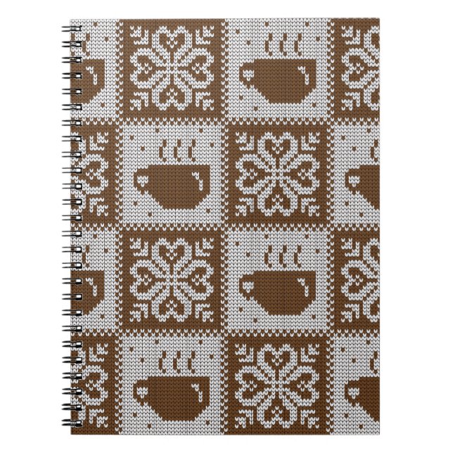 Cuaderno Cubos de invierno de punto: patrón de bebidas cali (Frente)