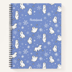 Cuaderno Cubos de oso polar y copos de nieve - Personalizad