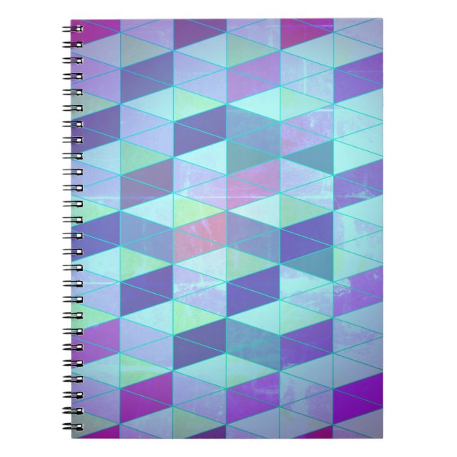 Cuaderno Cubos en triángulos patrón geométrico (Frente)