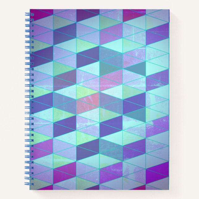 Cuaderno Cubos en triángulos patrón geométrico (Anverso)