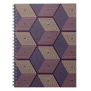 Cuaderno Cubos morados: sin soldadura geométrica vintage