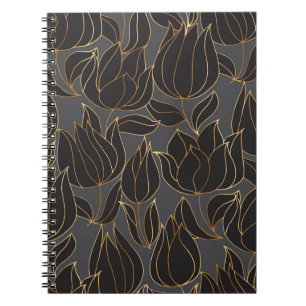Cuaderno Cuchara floral sin costuras de lujos en tulipán ne
