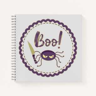 Cuaderno Cuchillo de mano de personaje de araña divertido d