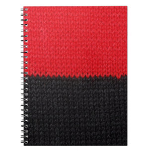 Cuaderno Cuchillo rojo negro: cierre a rayas.