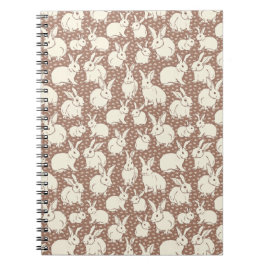 Cuaderno Cuddly Bunny Rabbits Bonanza - Mocha Mousse. 