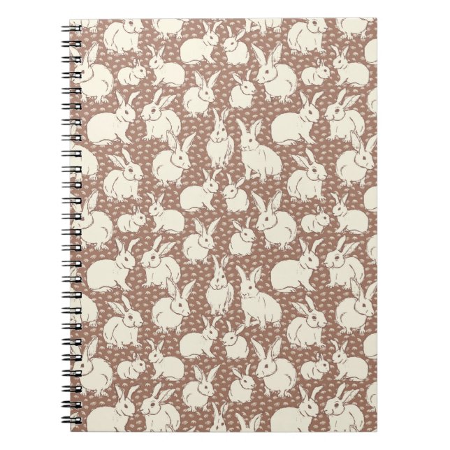 Cuaderno Cuddly Bunny Rabbits Bonanza - Mocha Mousse.  (Frente)