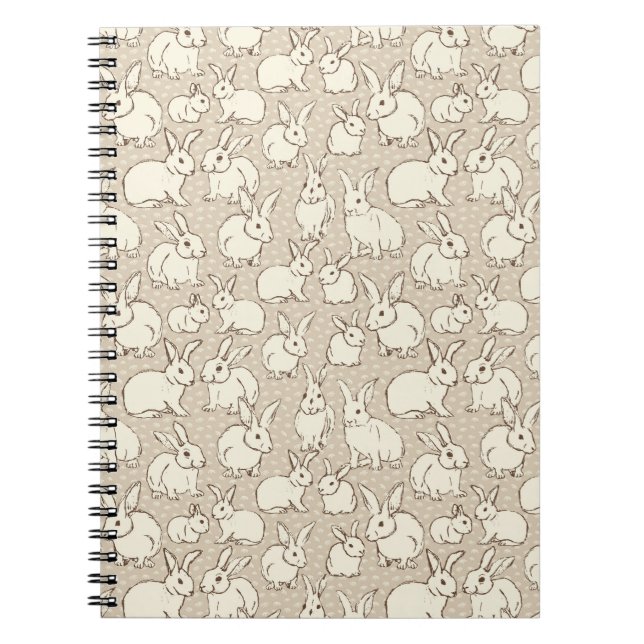 Cuaderno Cuddly Bunny Rabbits Bonanza - patrón.  (Frente)