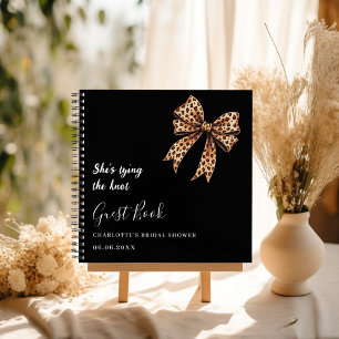 Cuaderno Cuello de arco de leopardo negro con ducha de novi
