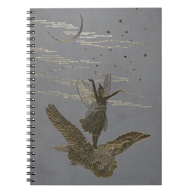 Cuaderno Cuento de hadas de hadas gris de la fantasía de la (Frente)