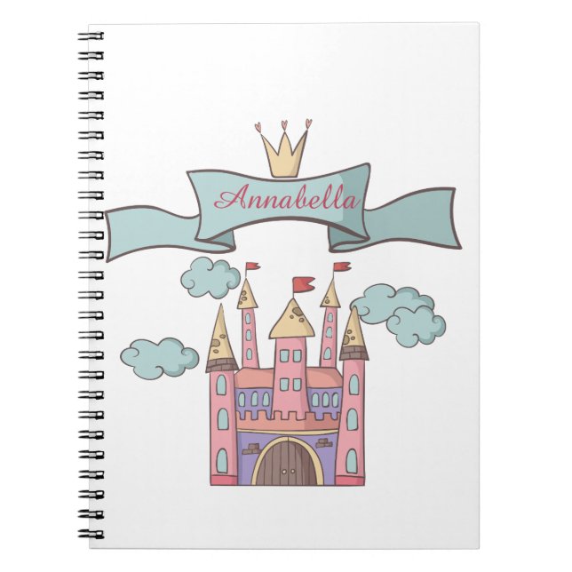 Cuaderno Cuento de Hadas Princesa Castillo Nombre Personali (Frente)