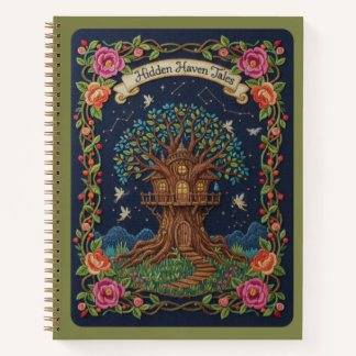 Cuaderno Cuentos del refugio oculto Casa mágica bordada en