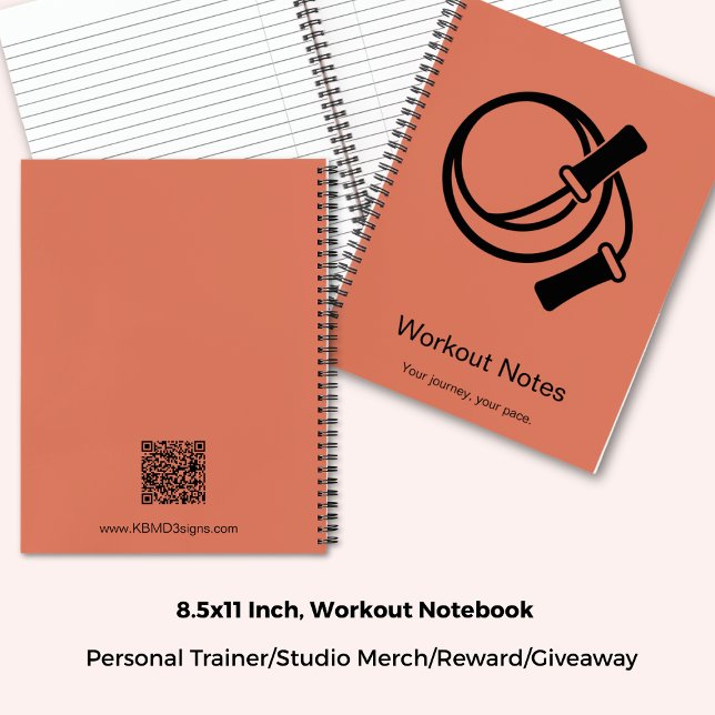 Cuaderno Cuerda de Saltar Naranja Negra Motto Fitness Entre (8.5x11 Inch, Skipping Rope Orange Black Motto Fitness Workout Notebook)