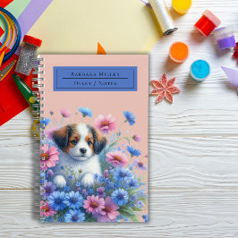 Cuaderno Cuerdo Perro prado de cachorro de vuelta a las not