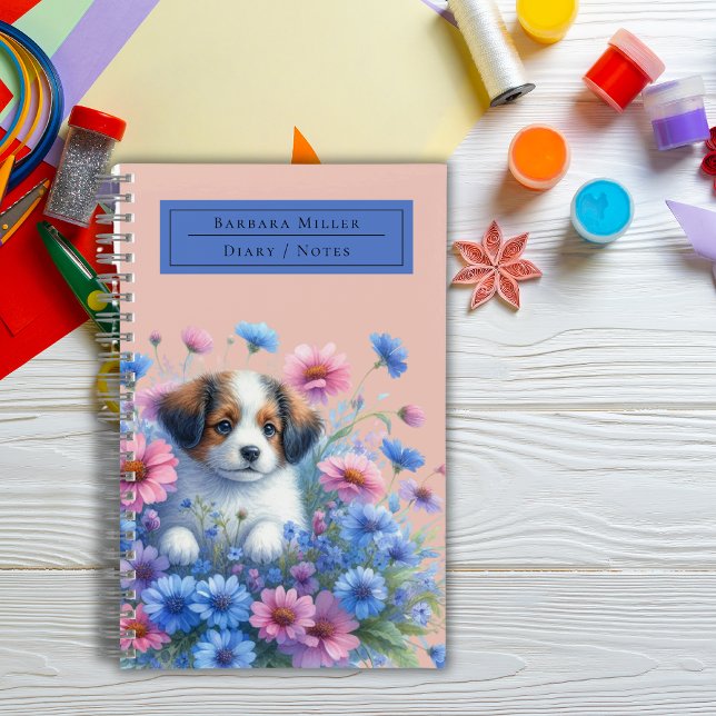 Cuaderno Cuerdo Perro prado de cachorro de vuelta a las not (Subido por el creador)