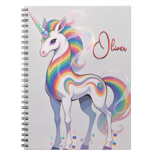Cuaderno Cuerno de unicornio de arcoíris mágico personaliza
