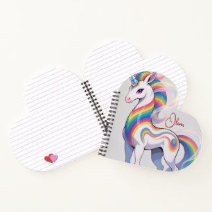 Cuaderno Cuerno de unicornio de arcoíris mágico personaliza