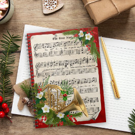 Cuaderno Cuerno francés con Navidades de la música de hojas