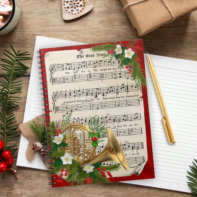 Cuaderno Cuerno francés con Navidades de la música de hojas (Subido por el creador)
