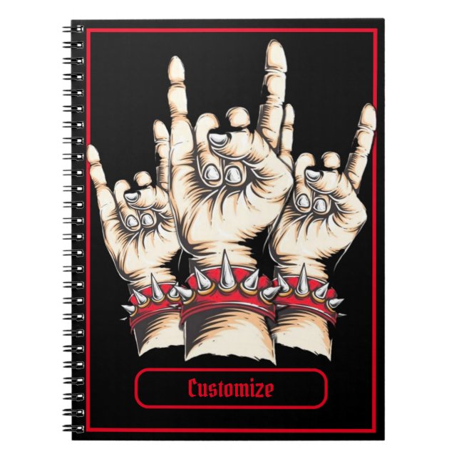 Cuaderno Cuernos negros personalizados hacia arriba (Frente)